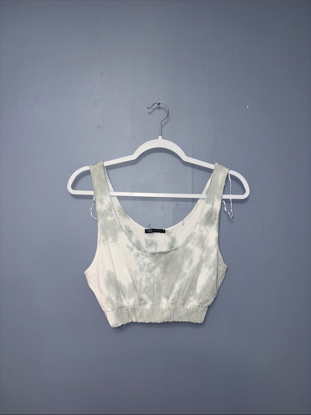 Zara • Gray Printed Crop TankTop